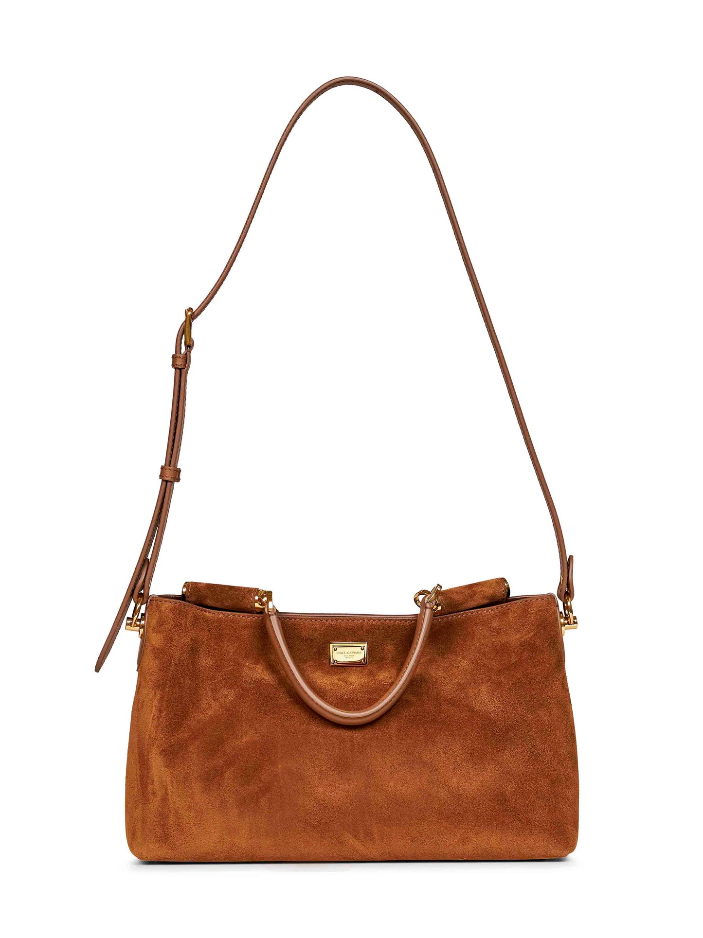 Borsa a mano con tracolla Vittoria media cammello