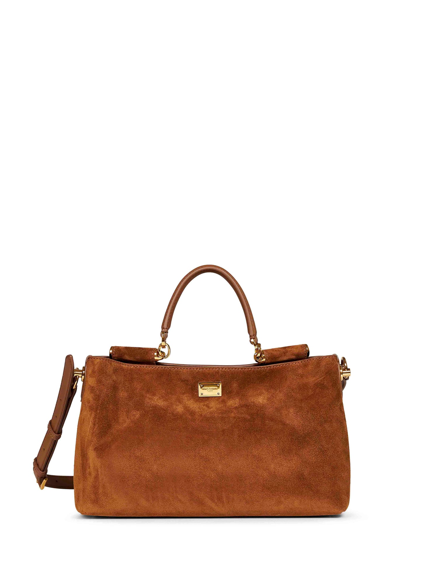 Borsa a mano con tracolla Vittoria media cammello