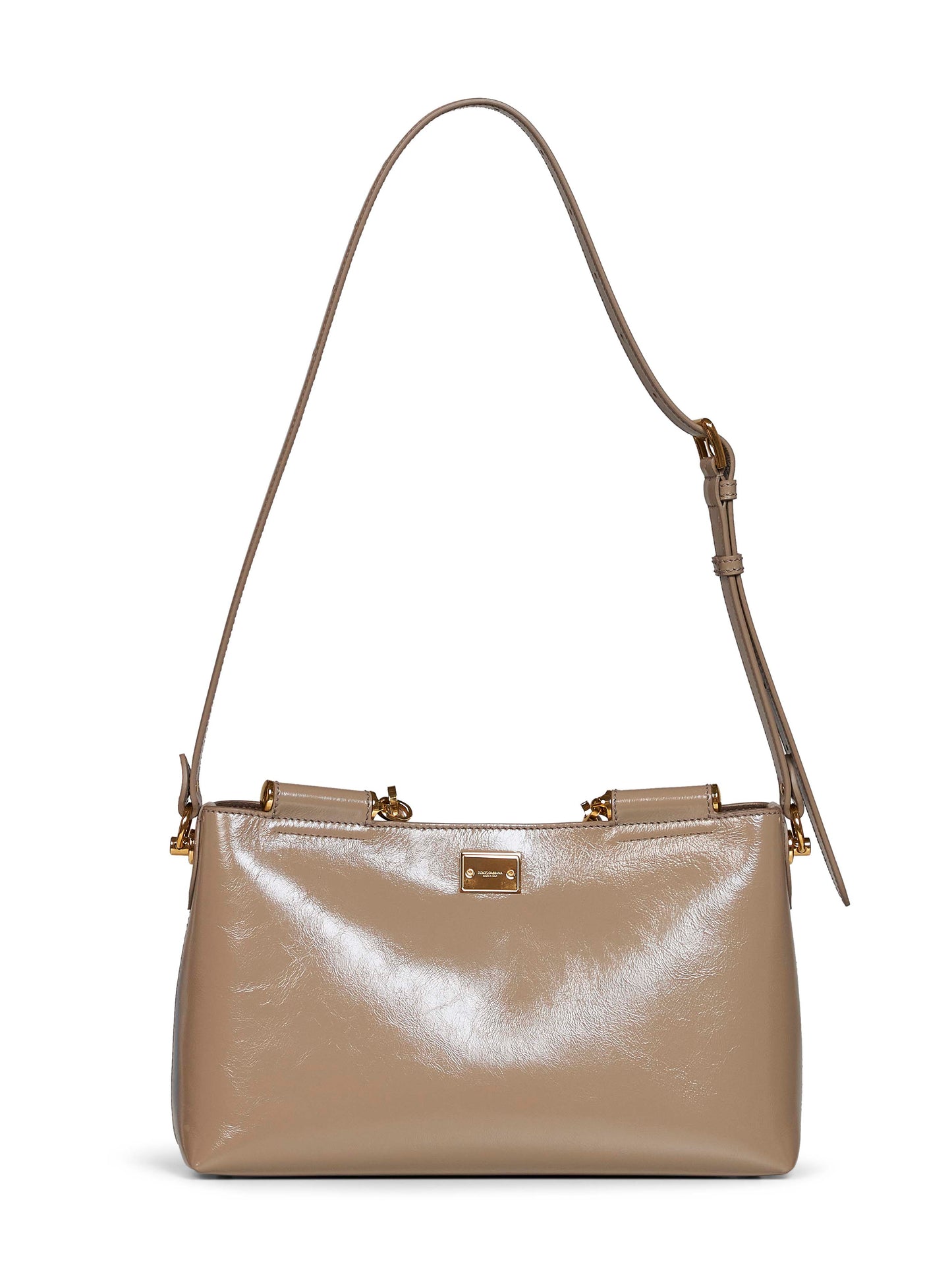Taupe Vittoria medium handbag with shoulder strap