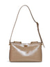 Taupe Vittoria medium handbag with shoulder strap