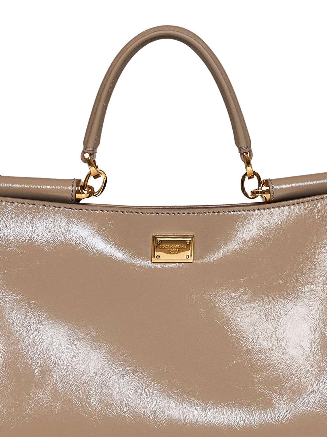 Taupe Vittoria medium handbag with shoulder strap