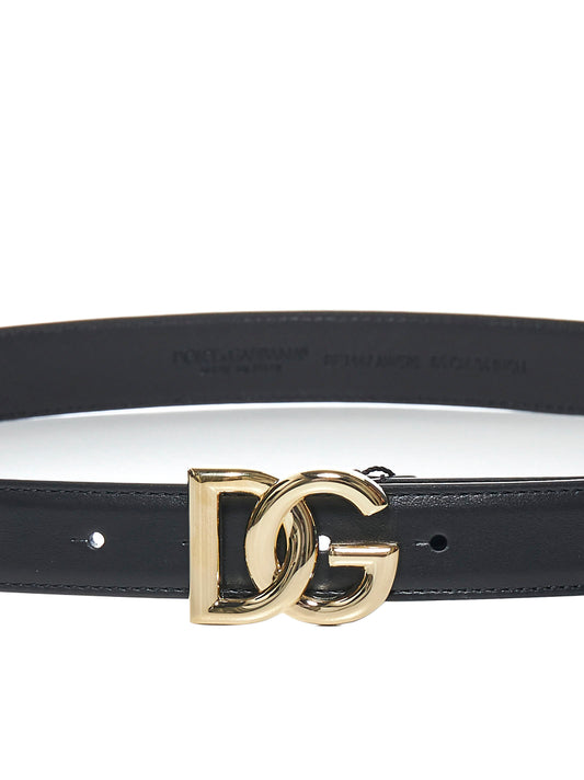 Cintura in pelle di vitello con logo DG