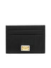 Portacarte in pelle con placca-logo