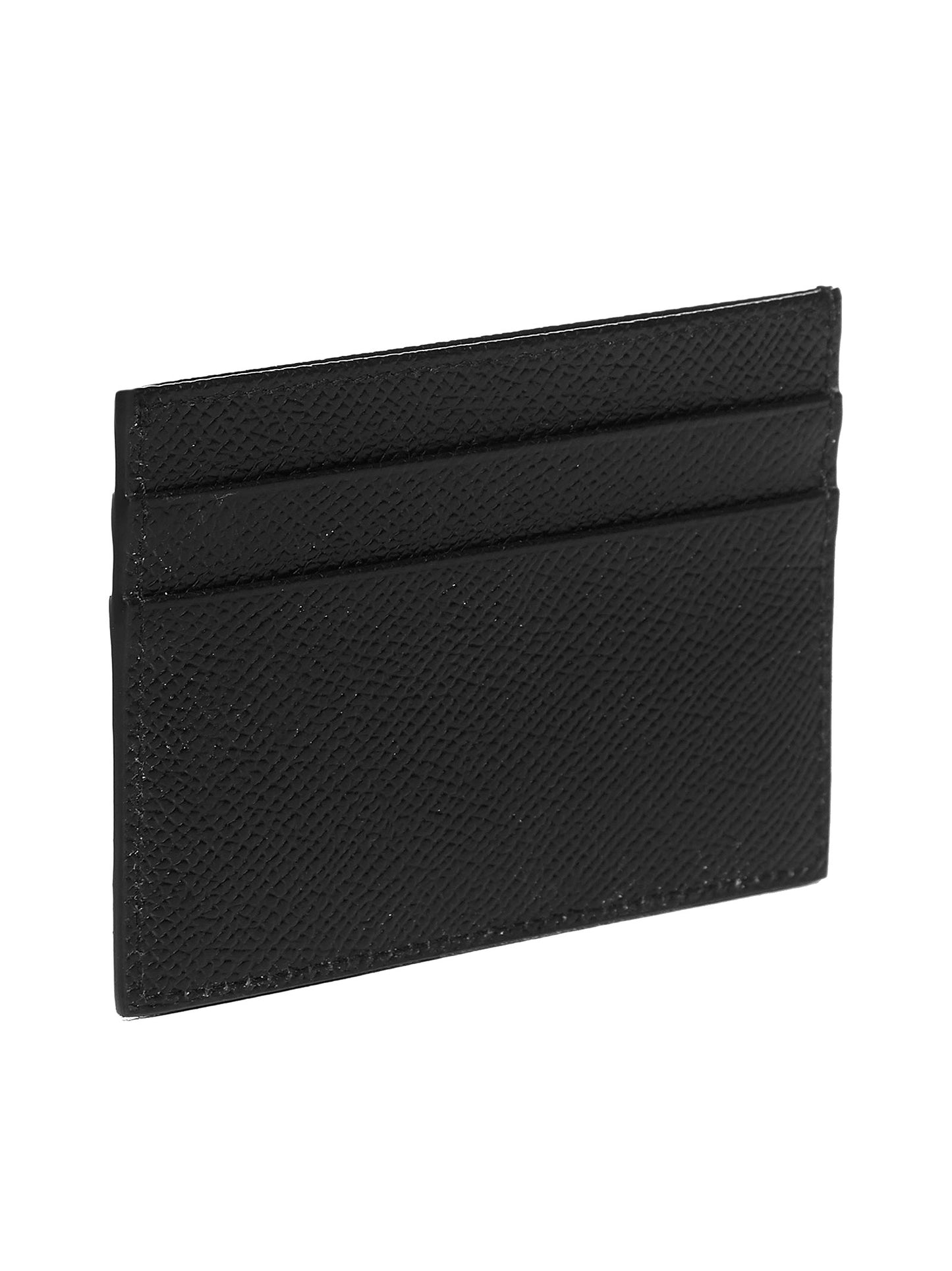 Portacarte in pelle con placca-logo