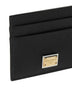 Portacarte in pelle con placca-logo
