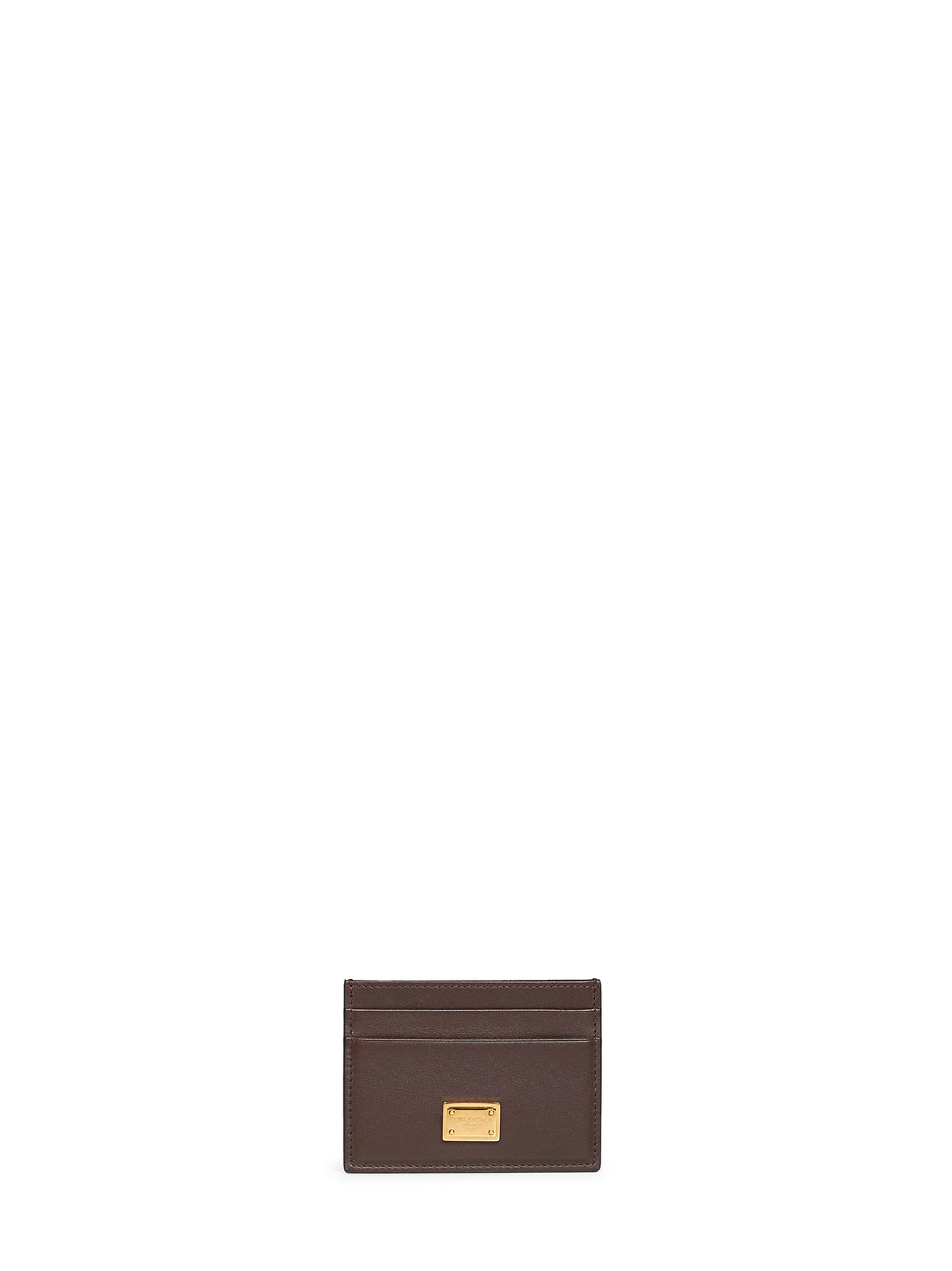Dark brown plongé calfskin leather card holder