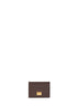 Dark brown plongé calfskin leather card holder