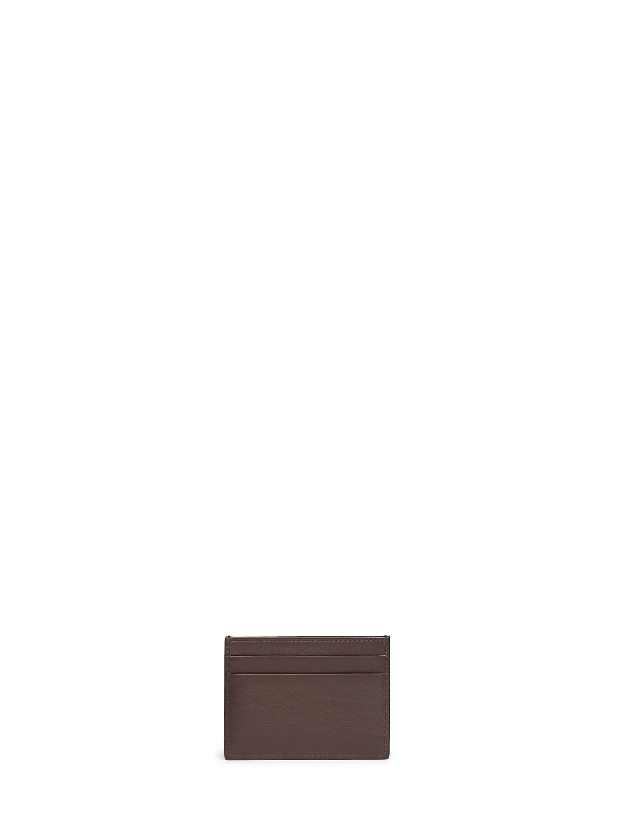 Dark brown plongé calfskin leather card holder
