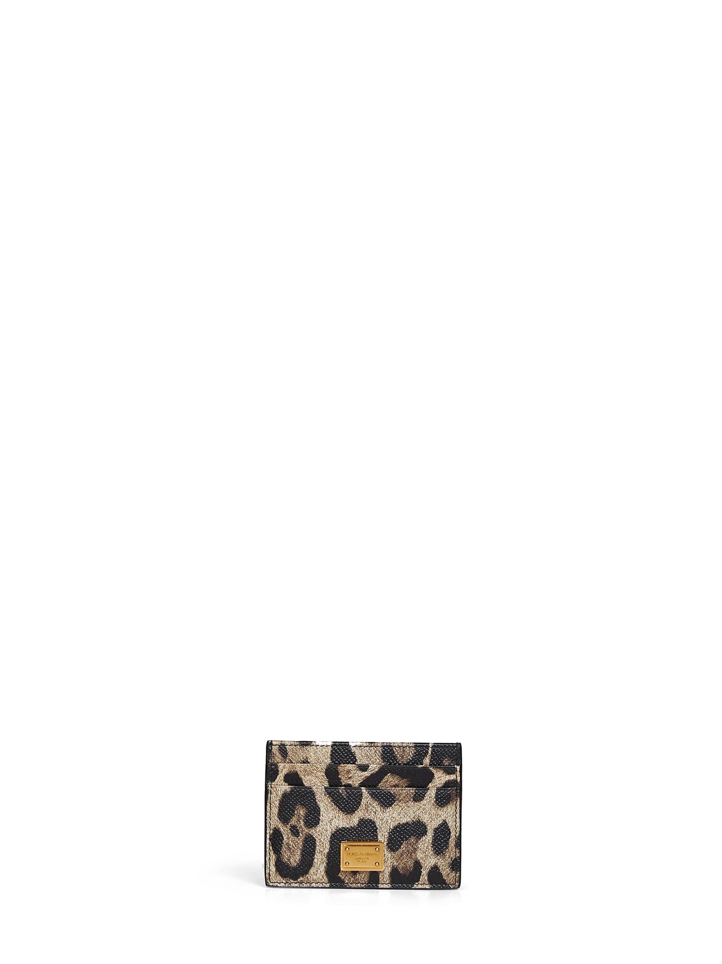 Leo-print Dauphine card holder with logo tag