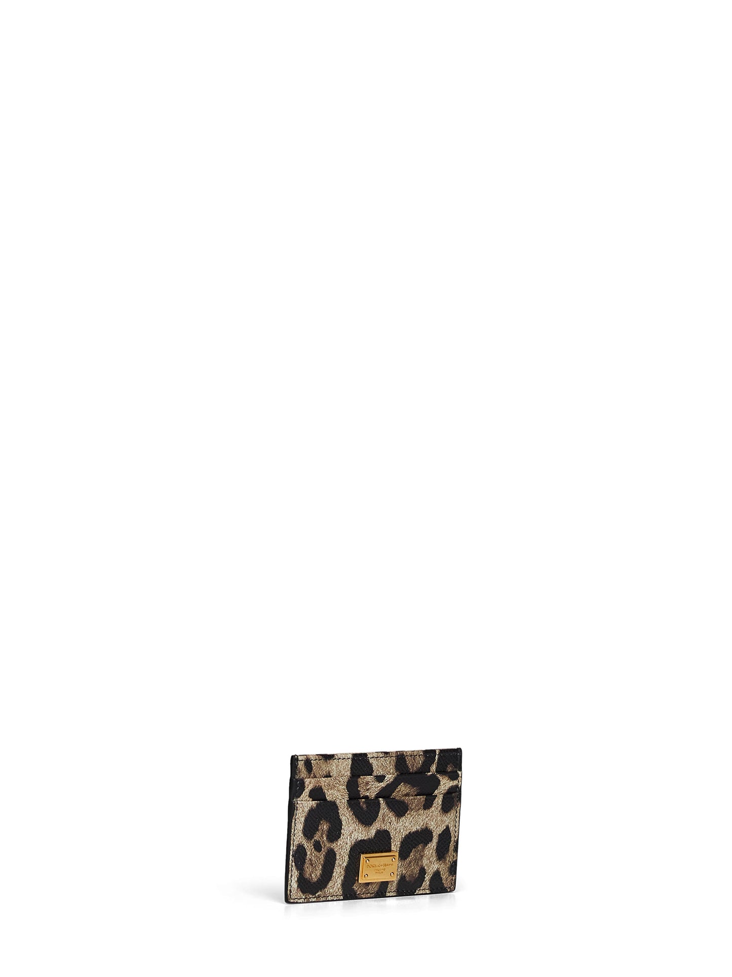 Leo-print Dauphine card holder with logo tag