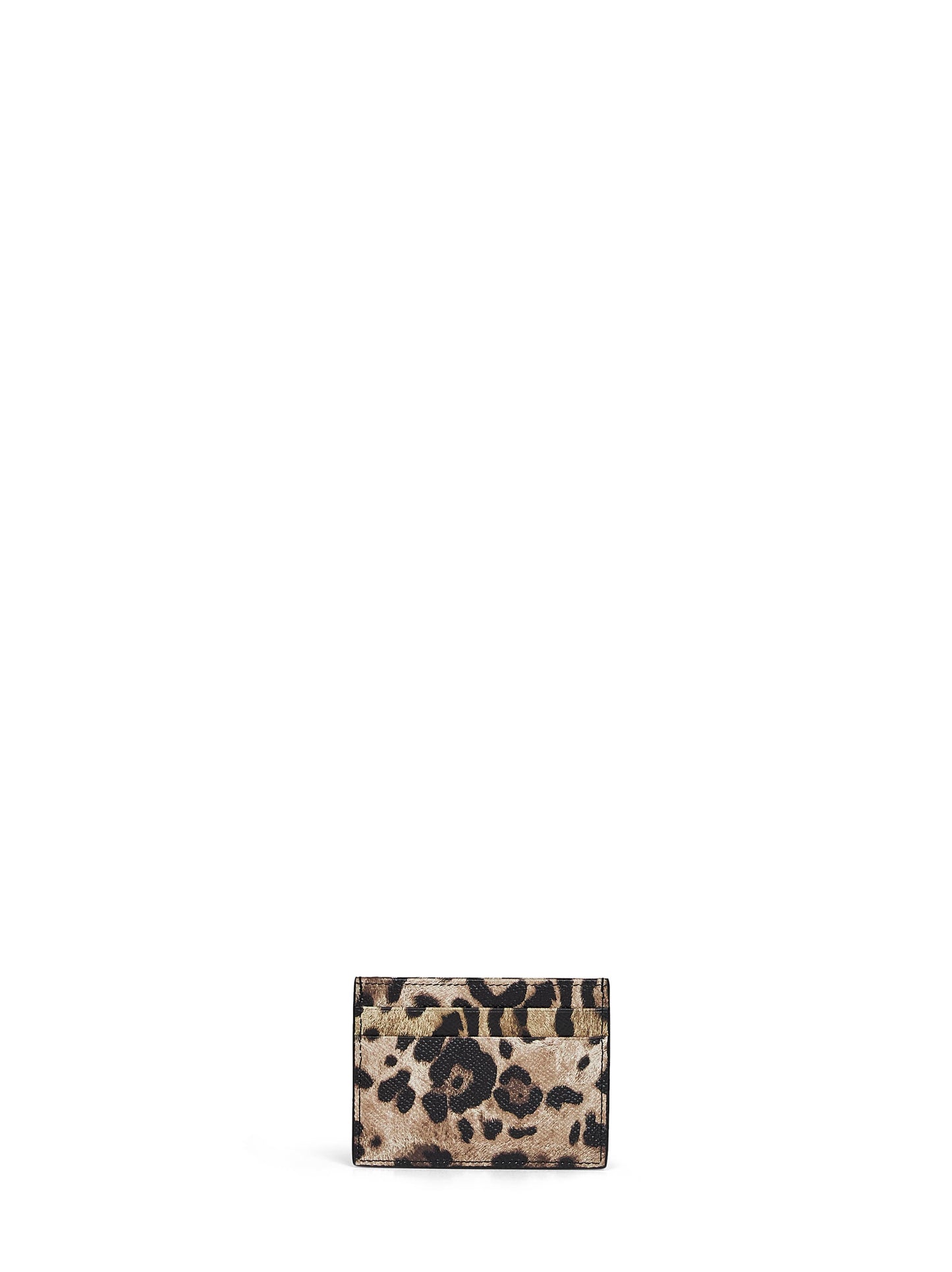 Leo-print Dauphine card holder with logo tag