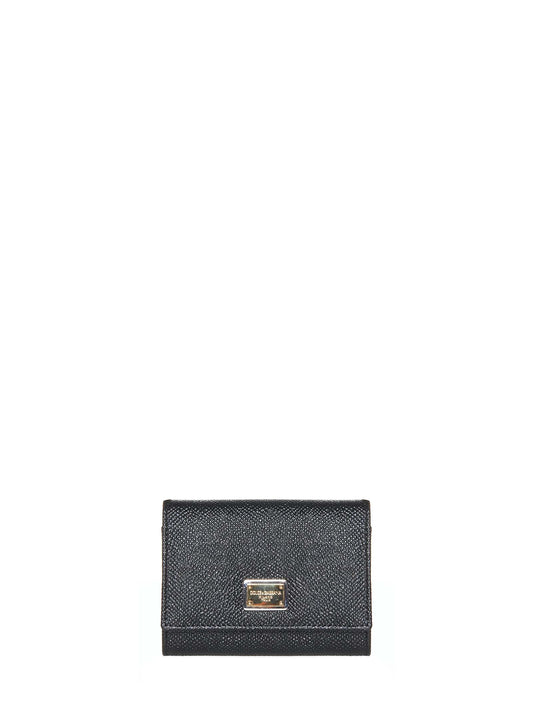 Black Dauphine leather wallet