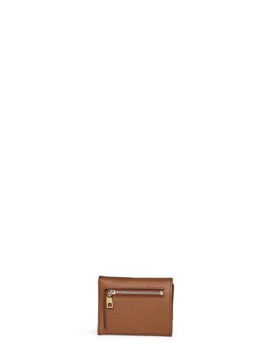 Caramel Dauphine leather French Flap wallet