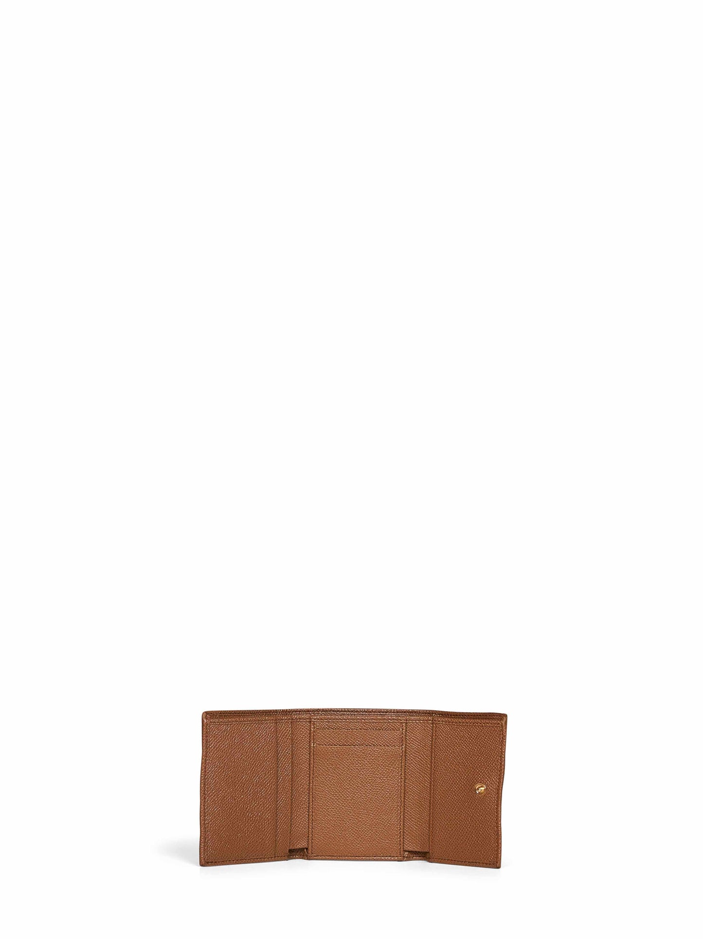 Portafoglio French Flap in pelle Dauphine caramello