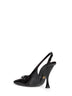 Black glossy calfskin leather Schiffer slingback pumps