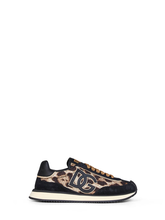 Sneakers DG Cushion in tessuto stampa Leo