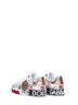 Sneakers basse Portofino in pelle dipinta a mano bianca