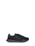 Sneakers low-top in pizzo e crosta di vitello nero