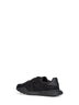Sneakers low-top in pizzo e crosta di vitello nero