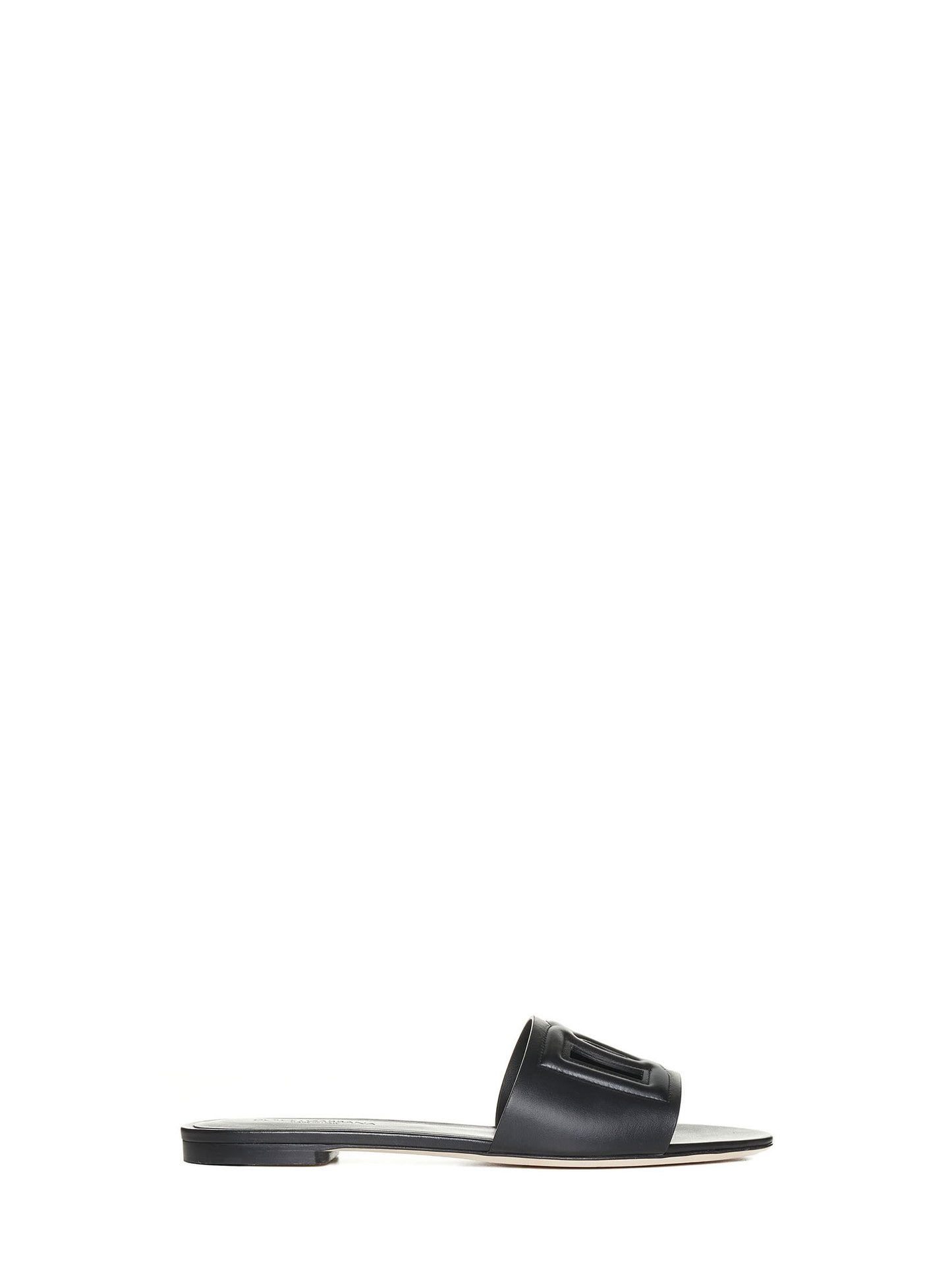Calfskin slides with DG Millennials logo