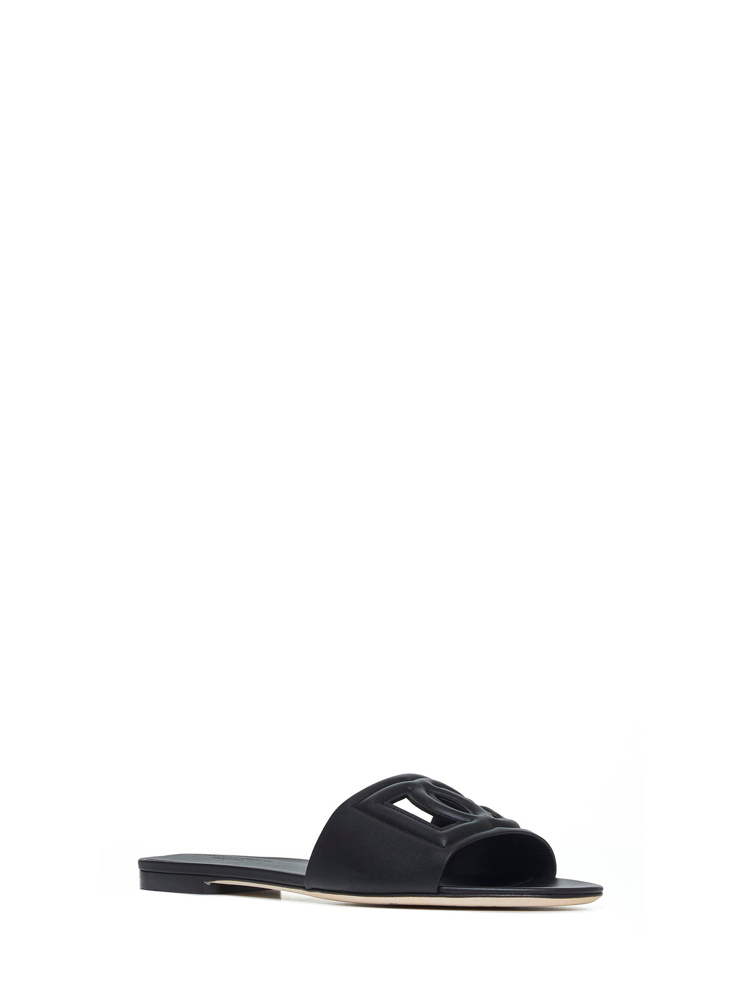 Calfskin slides with DG Millennials logo
