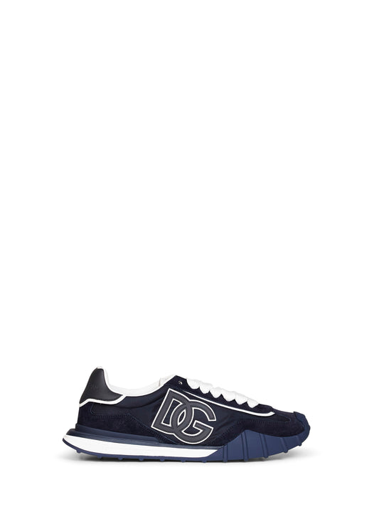 Sneakers DG Athletic in nylon e camoscio blu