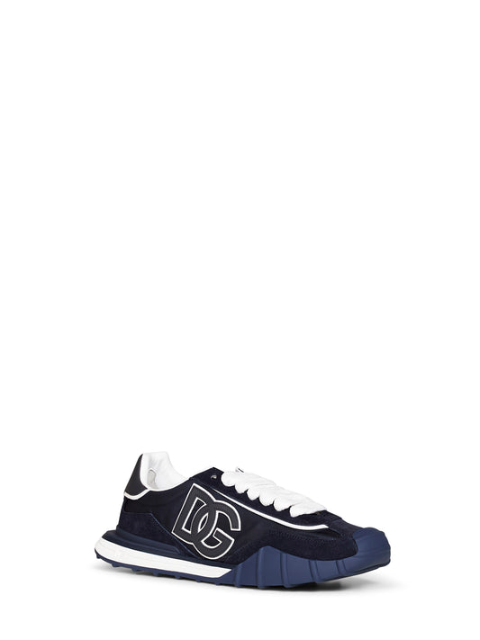 Sneakers DG Athletic in nylon e camoscio blu