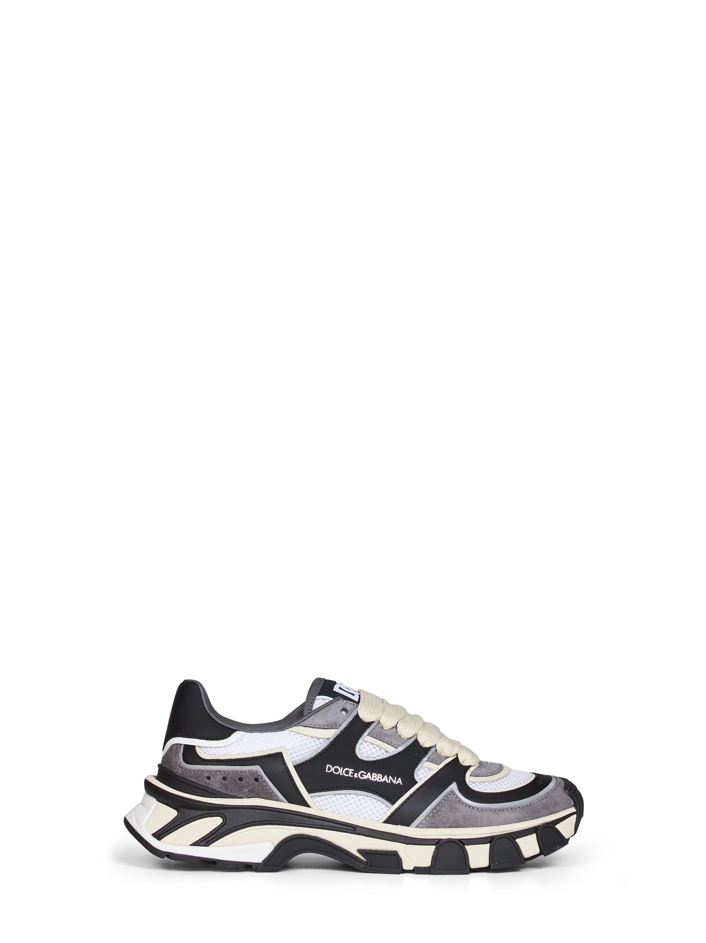 Black and white nappa calfskin leather and mesh DG Country Road sneakers