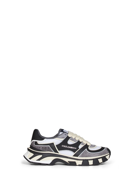 Black and white nappa calfskin leather and mesh DG Country Road sneakers