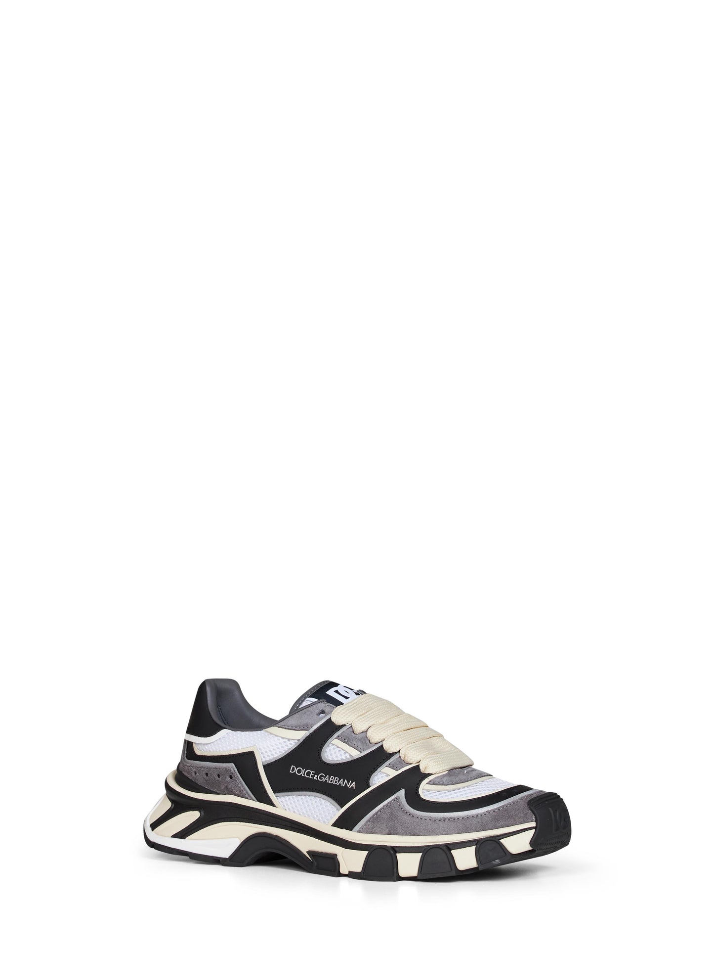 Black and white nappa calfskin leather and mesh DG Country Road sneakers