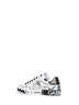 White hand-painted leather Portofino low-top sneakers