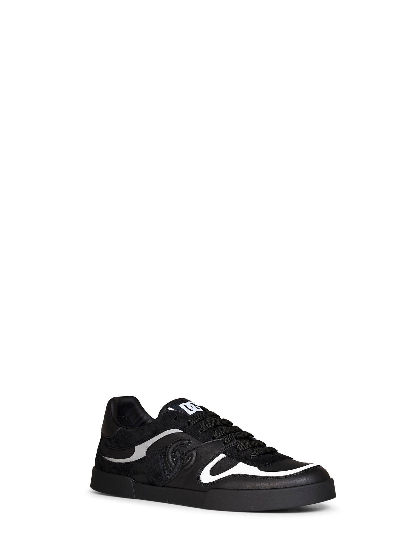 Sneakers Portofino in vitello nappato e crosta nero