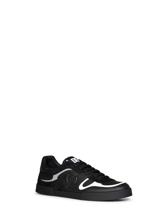 Sneakers Portofino in vitello nappato e crosta nero
