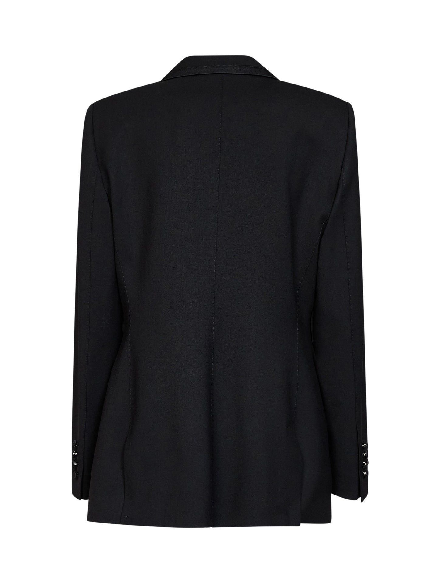 Giacca monopetto Turlington in saia stretch nera