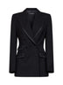 Giacca doppiopetto Turlington in saia stretch nera