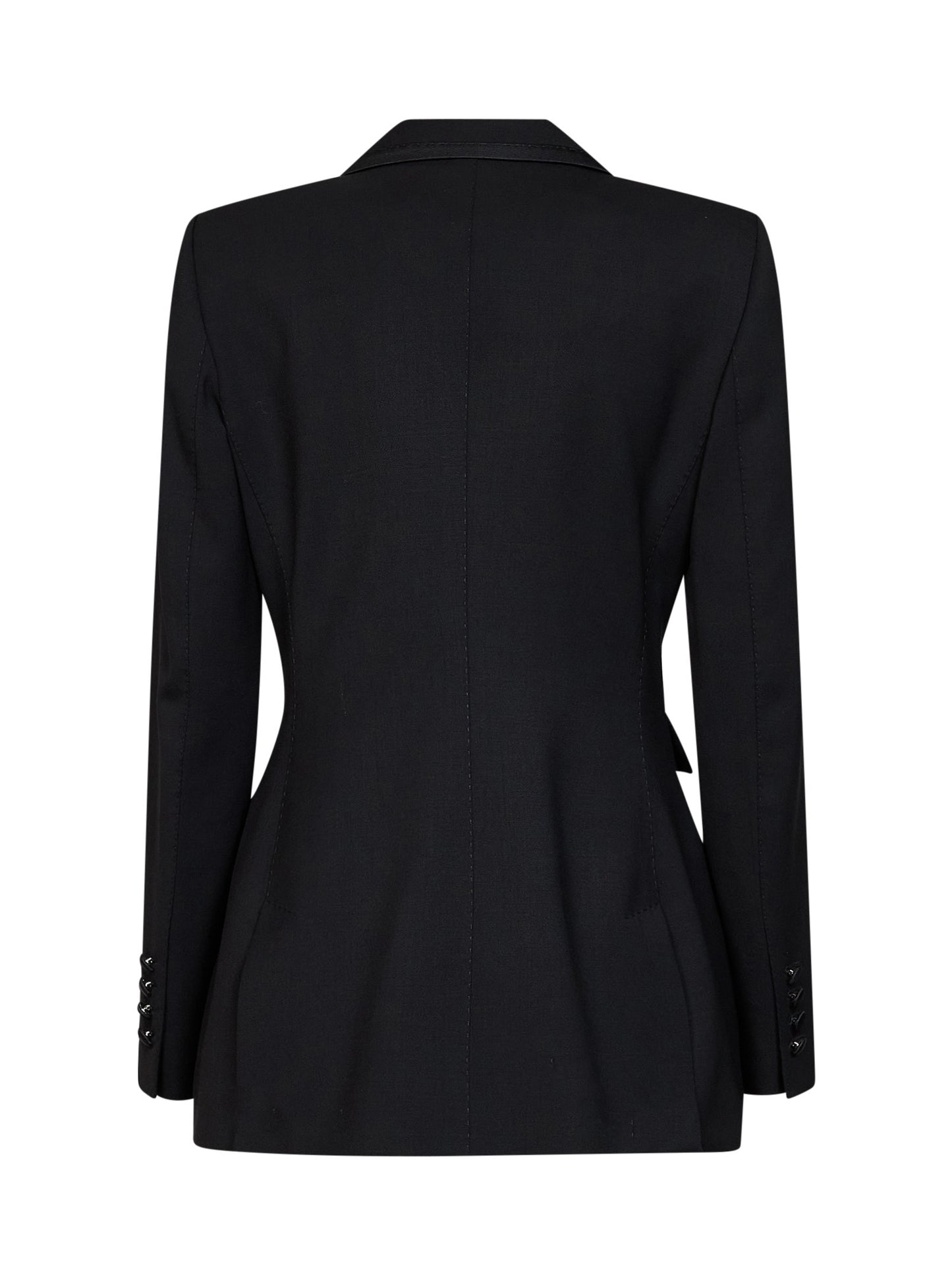 Giacca doppiopetto Turlington in saia stretch nera