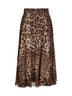 Gonna a ruota in chiffon stampa Leopardo