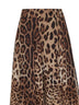 Gonna a ruota in chiffon stampa Leopardo