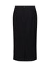 Black stretch wool midi pencil skirt