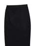 Black stretch wool midi pencil skirt