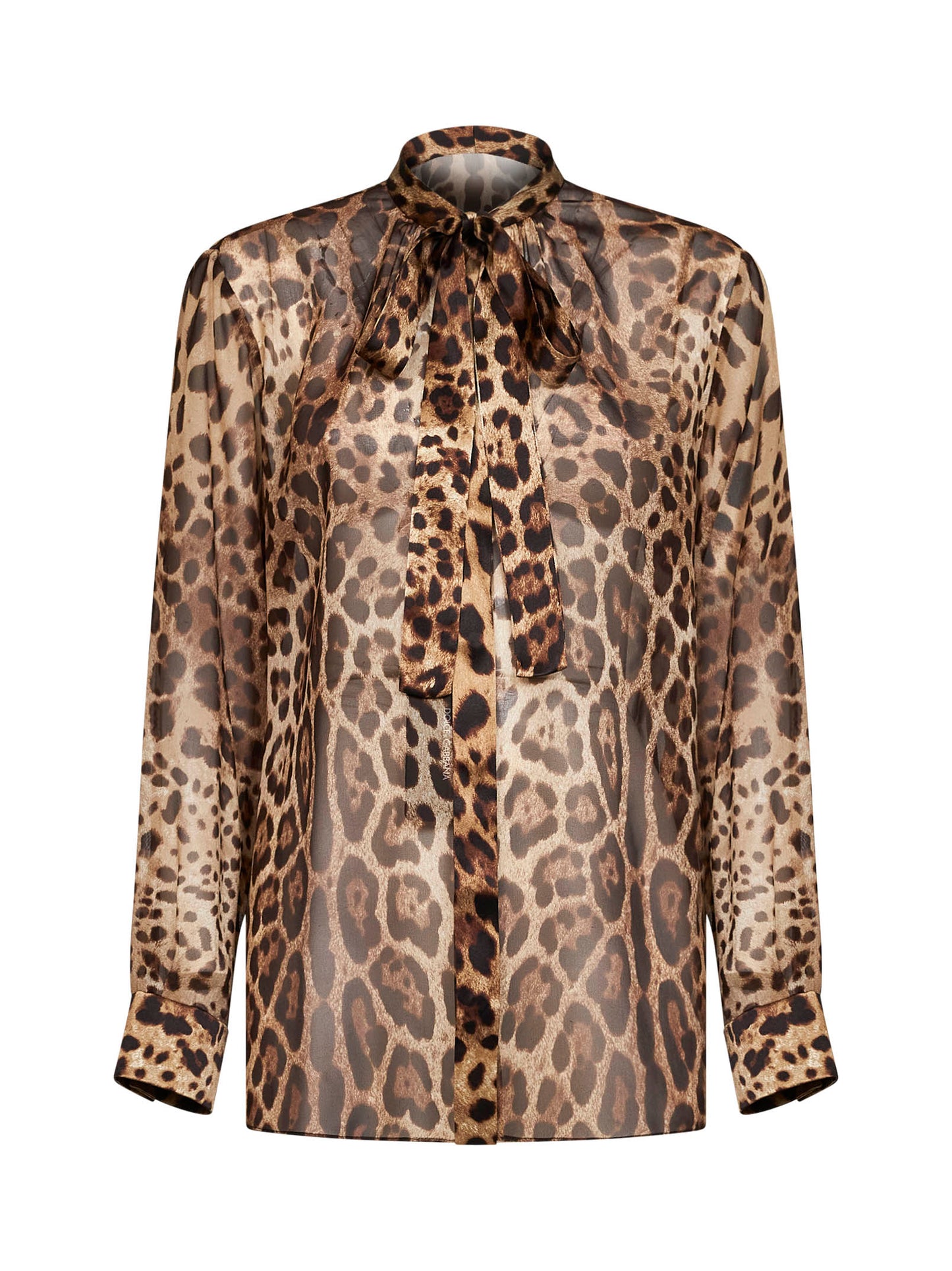 Leo-print georgette shirt