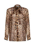 Leo-print georgette shirt