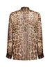 Leo-print georgette shirt