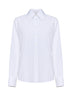 Camicia a doppio colletto in popeline di cotone bianco