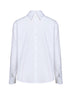 Camicia a doppio colletto in popeline di cotone bianco