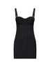 Miniabito bustier in lana gessata stretch nera
