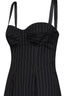 Miniabito bustier in lana gessata stretch nera