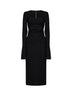 Black jersey midi sheath dress