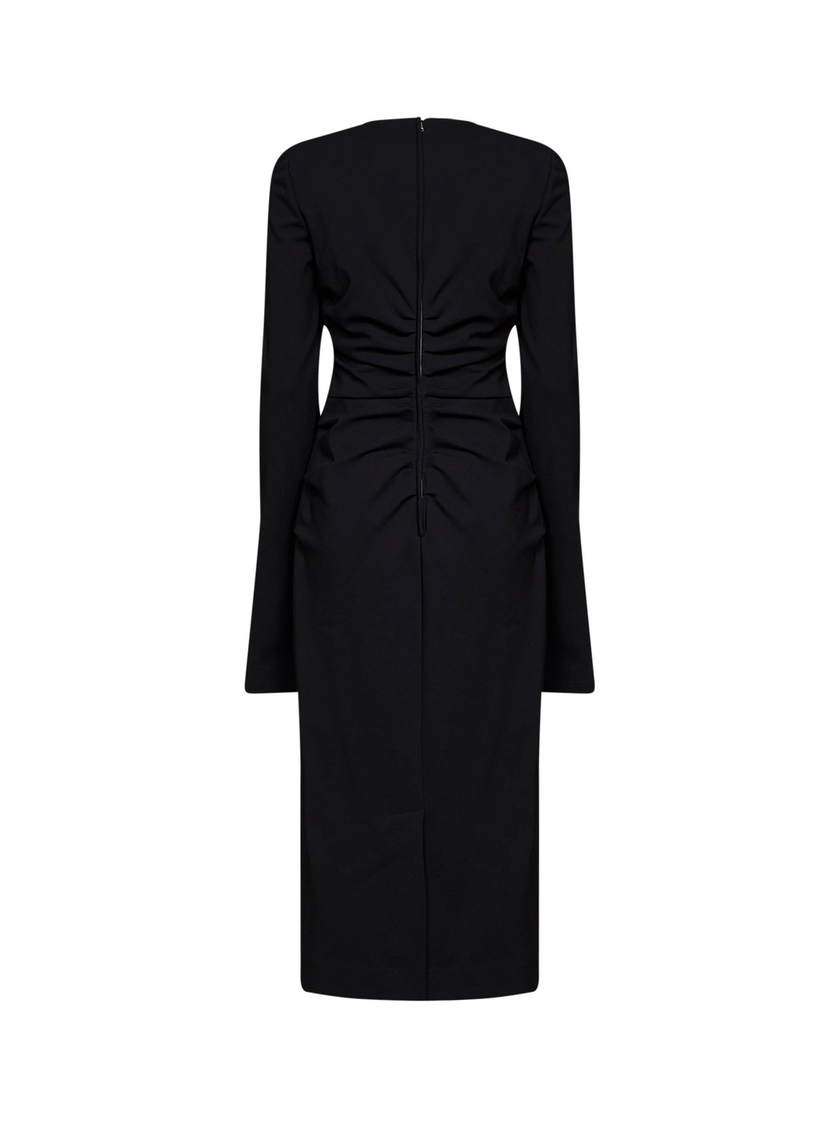 Black jersey midi sheath dress