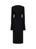 Black jersey midi sheath dress